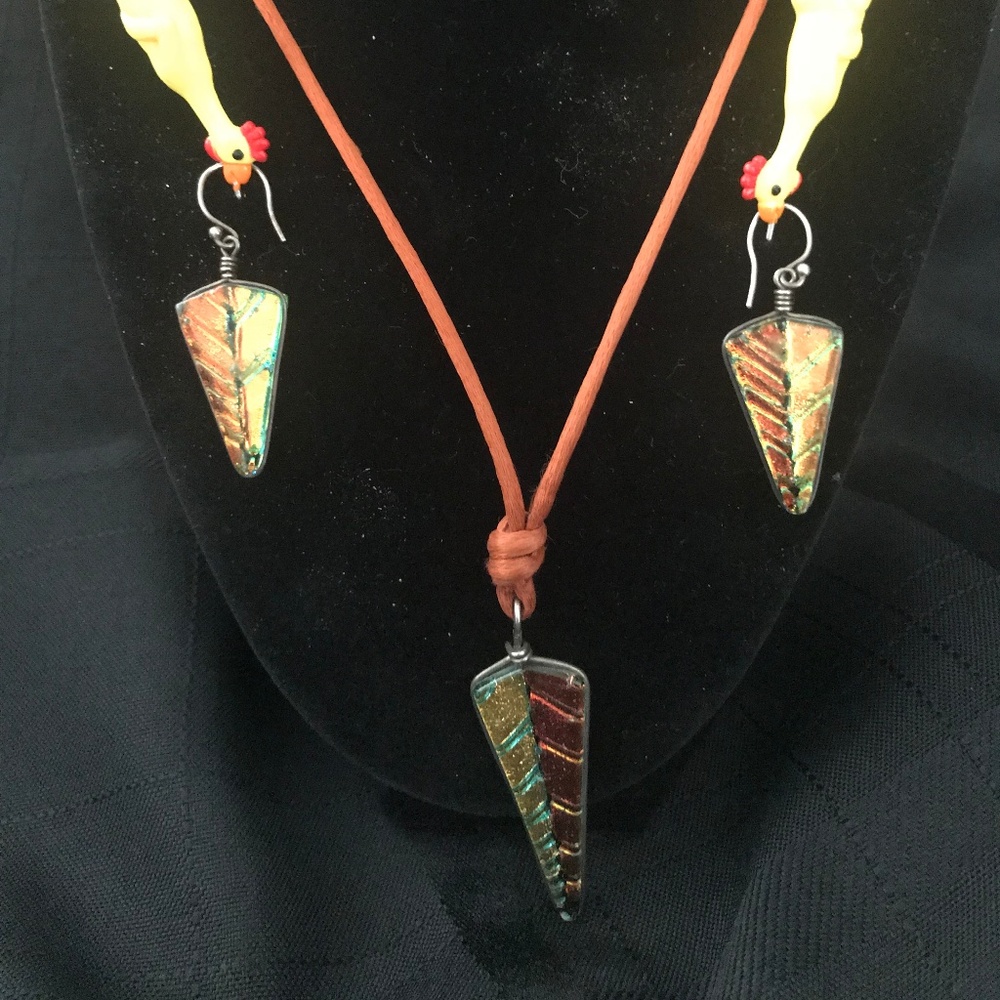 Unique Pendant and Earring Set